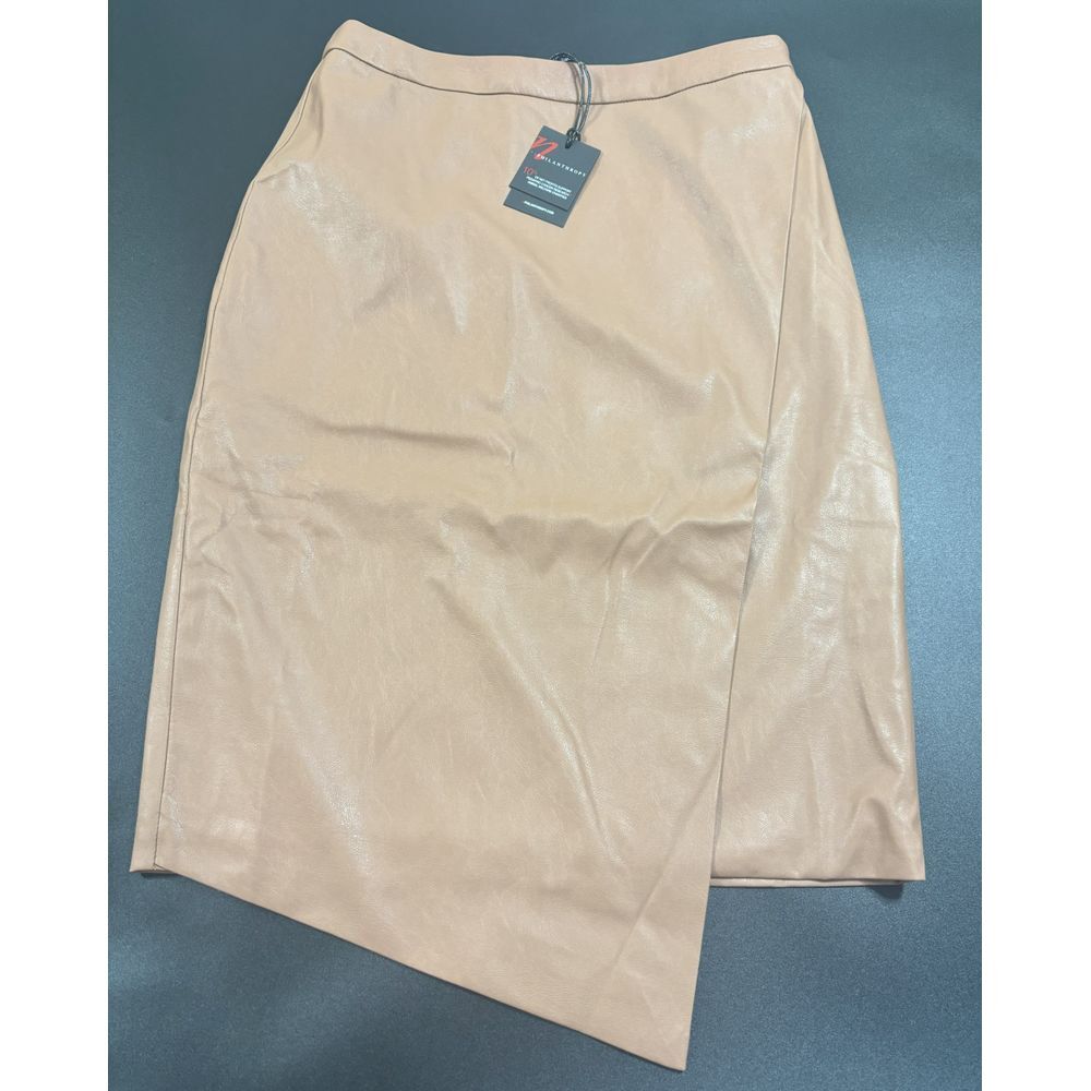 Philanthropy NWT‎ Faux Leather Wrap Asymmetrical Tan Skirt in Size Medium
